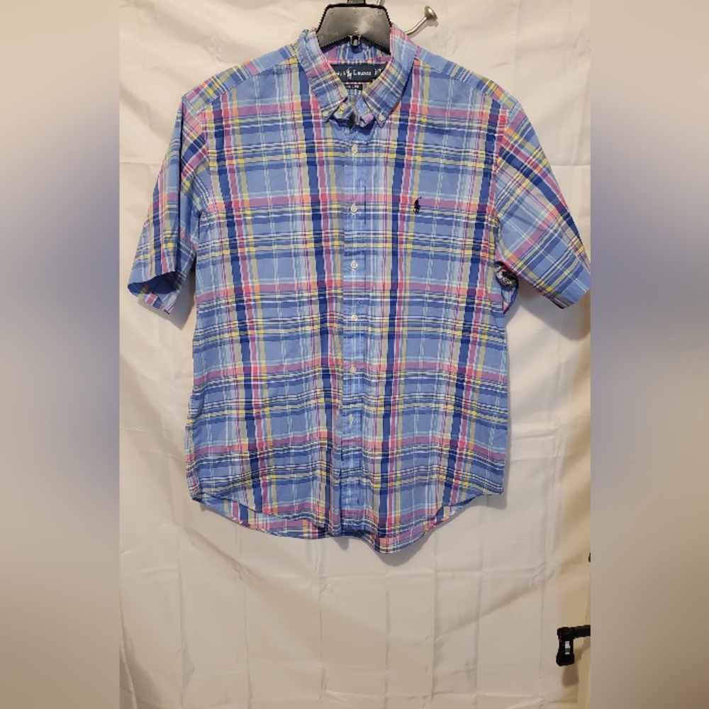 Polo Ralph Lauren Mens XL Spring Plaid Short Sleeve Oxford Button Down Shirt